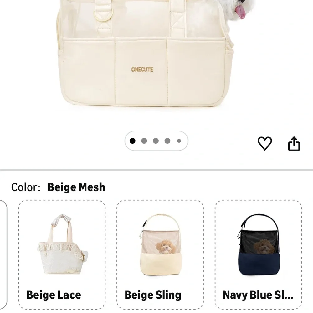 Cream Dog Carrier with Mesh Panels
